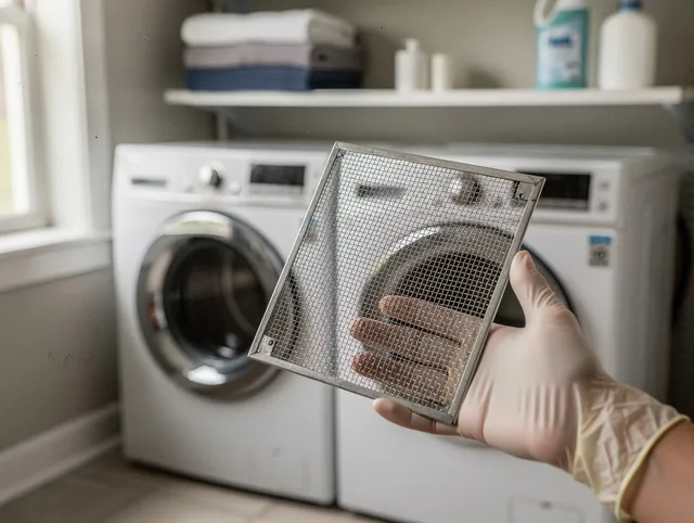 Medina Dryer Vent Cleaning specialist performing detailed lint trap cleaning service in Medina